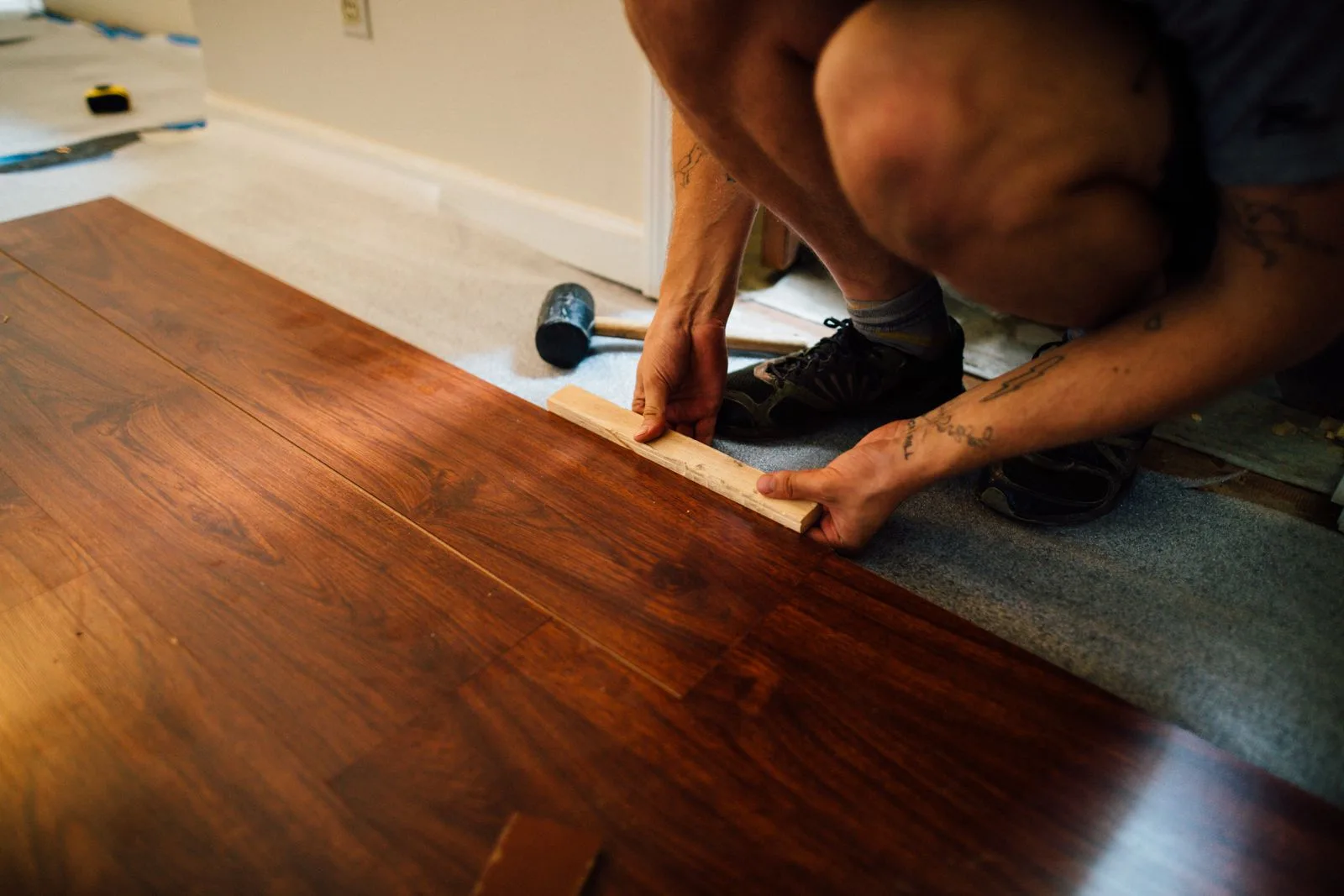 Installing new hardwood flooring